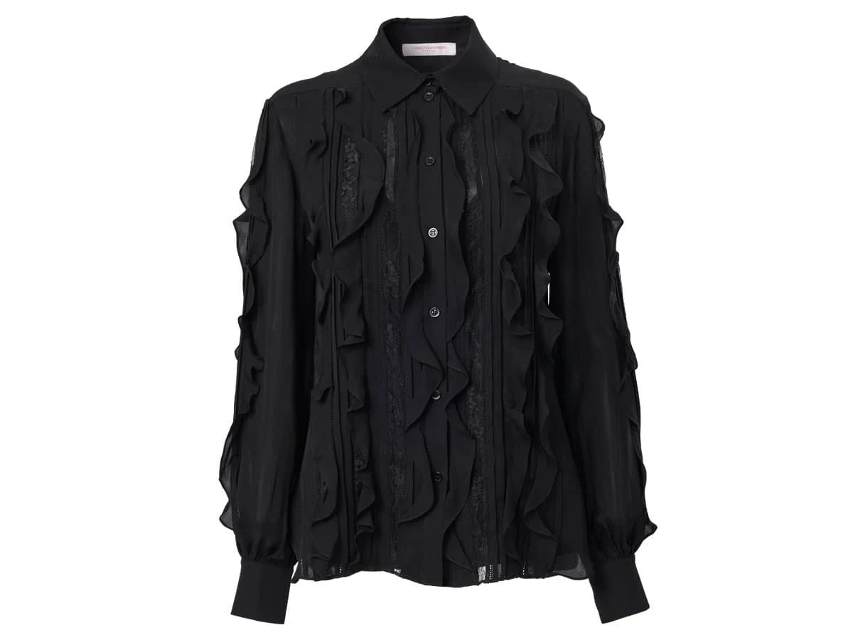 Black blouse 3D ghost mannequin after